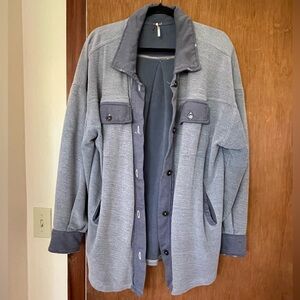 Free People Ruby Oversized Shacket in Blue